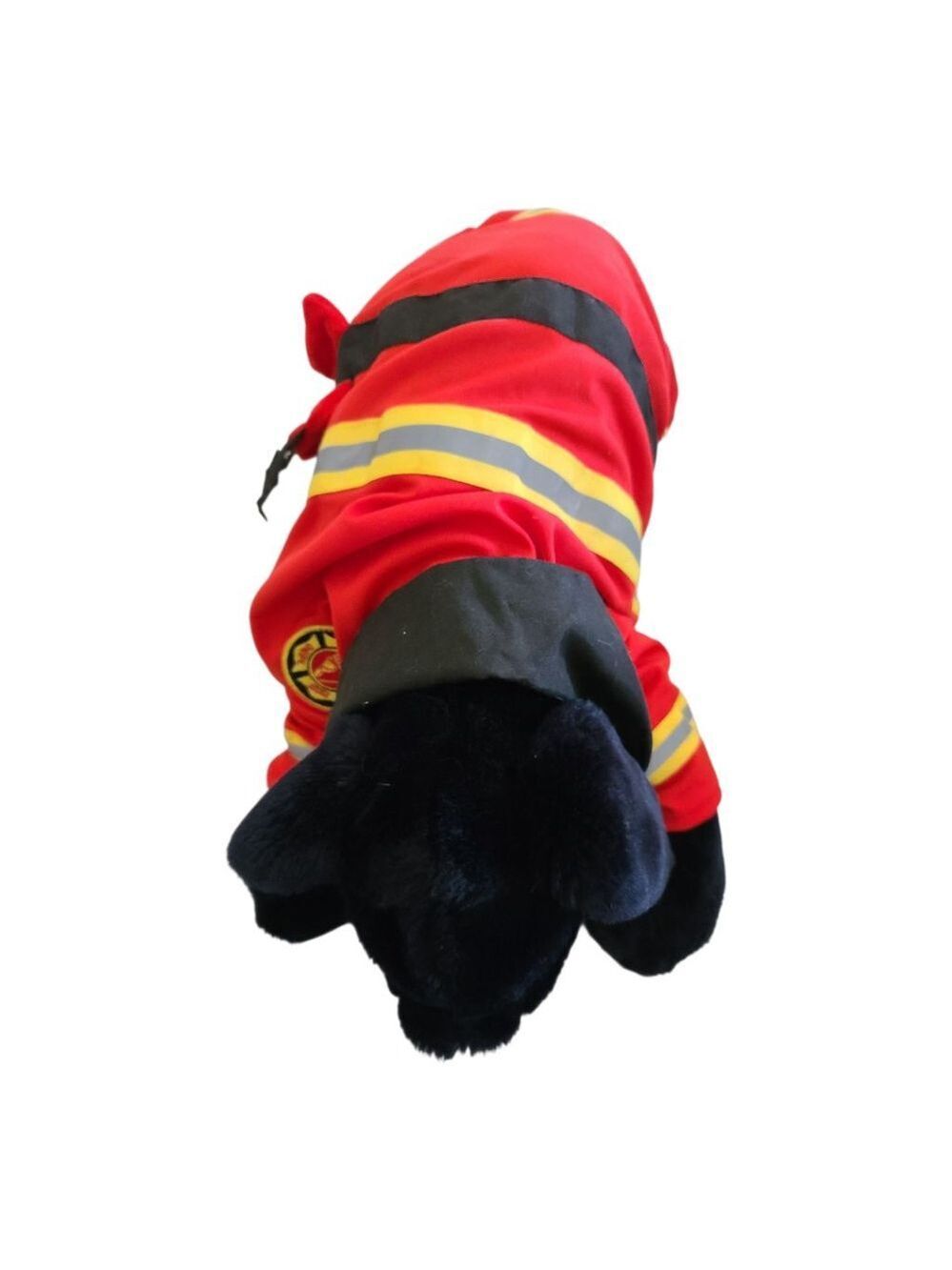 Dog Firefighter Costume, Reflective Red & Black, M